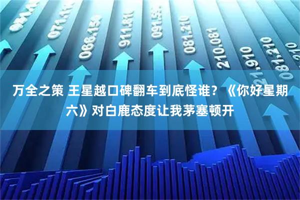 万全之策 王星越口碑翻车到底怪谁？《你好星期六》对白鹿态度让我茅塞顿开